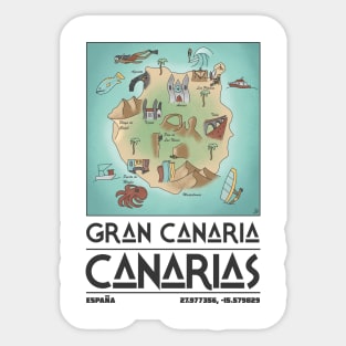 Gran Canaria Map Sticker